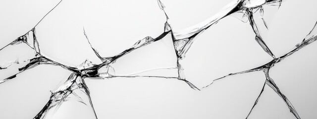 Minimalist glass fractures create an elegant pattern against a monochrome backdrop showcasing intricate details and textures