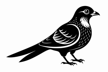 ein kuckuck line art silhouette vector illustration