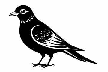 ein kuckuck line art silhouette vector illustration