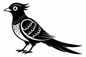 ein kuckuck line art silhouette vector illustration