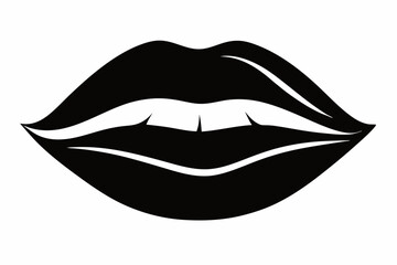 female lip line art silhouette vector illustration