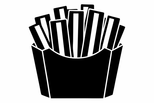recommend clip art: french fries line art silhouette vector illustration