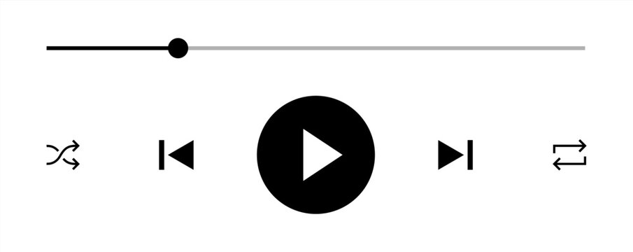 icon media music player in vector. modern playback of music application. multimedia navigation on smartphone device. Vector 10 eps.