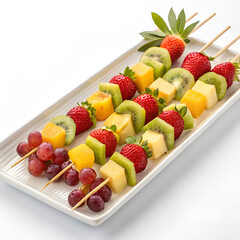 fruit salad on white plate