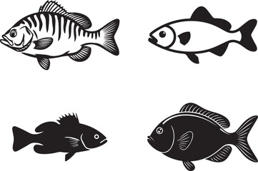 Naklejka premium Set of fish vector design