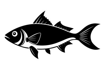 pan gash fish line art silhouette vector illustration