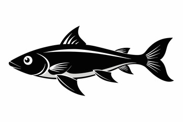 pan gash fish line art silhouette vector illustration
