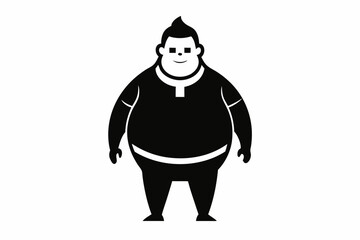 plus size man line art silhouette vector illustration