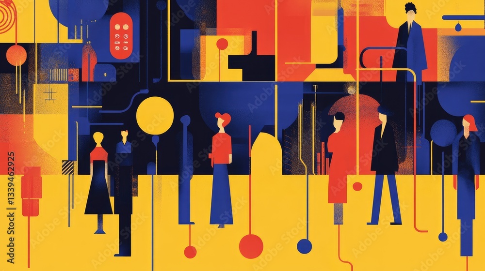 Poster a futuristic data visualization showcasing the evolution of networking technology.