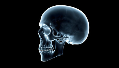 film x-ray Skull AP : show normal human's skull , with white tonespng