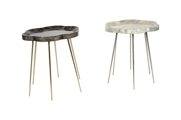 wooden chair isolated on white  Petra, Natural Acacia Wood Side Table 