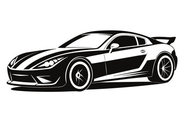 sport car front line art silhouette vector illustration