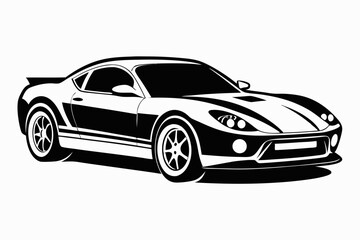 sport car front line art silhouette vector illustration
