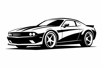Obraz premium sport car front line art silhouette vector illustration
