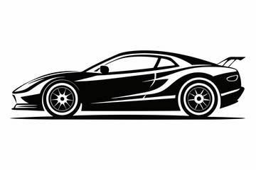 Obraz premium sport car front line art silhouette vector illustration