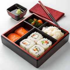 sushi with chopsticks