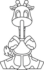 Giraffe Red wine Animal Vector Graphic Art Illustration