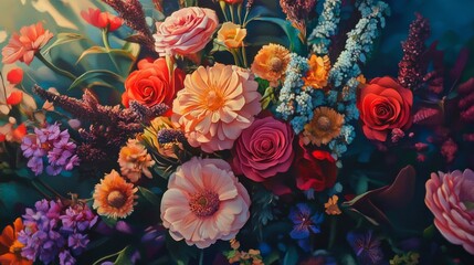 A Stunning Bouquet of Colorful Flowers