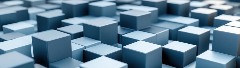 Obraz premium Abstract Array of Blue Cubes in Geometric Pattern for Design Background - Modern Aesthetic.