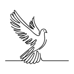 holy spirit bird outline vector