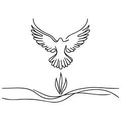 minimalist dove symbol vector