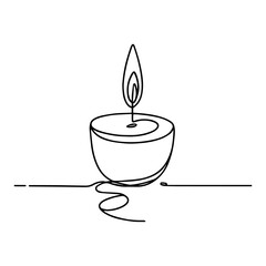 simple candle minimalist vector illustration