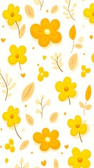 Yellow Floral Pattern: Spring Design.