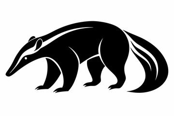 anteater line art silhouette vector illustration