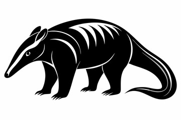 anteater line art silhouette vector illustration
