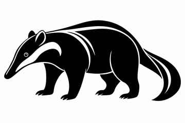 anteater line art silhouette vector illustration