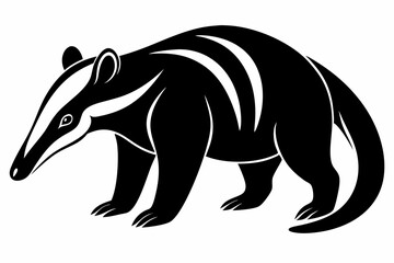 anteater line art silhouette vector illustration