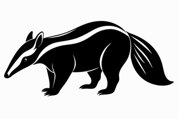 anteater line art silhouette vector illustration