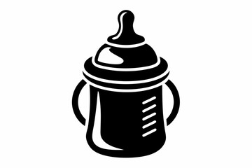 baby bottle line art silhouette vector illustration