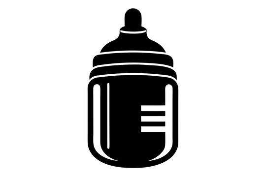 recommend clip art: baby bottle line art silhouette vector illustration