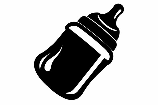 recommend clip art: baby bottle line art silhouette vector illustration