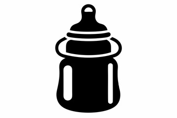 baby bottle line art silhouette vector illustration