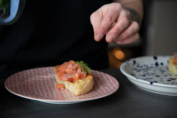 plate with salmon