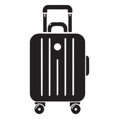 Rolling Suitcase Silhouette Vector Illustration for Travel and Luggage