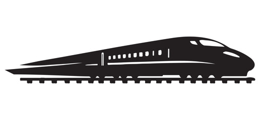 Fototapeta premium High Speed Train Silhouette Vector for Modern Transportation Designs