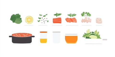 Ingredients prepared to be used in making a meal