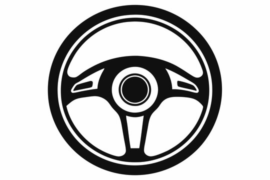 recommend clip art: car steering wheel line art silhouette vector illustration