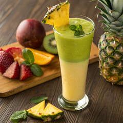 fruit salad with pineapple and kiwi