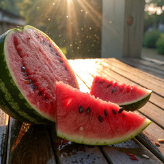 slice of watermelon on the table