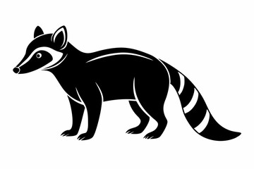 coati line art silhouette vector illustration