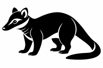 coati line art silhouette vector illustration