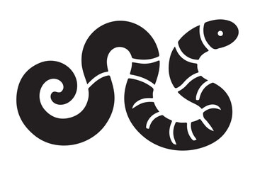 Obraz premium Simple Earthworm Silhouette Vector Graphic for Educational Purposes