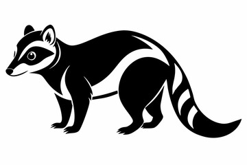 coati line art silhouette vector illustration