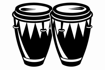 congas line art silhouette vector illustration