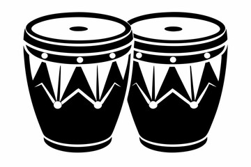 congas line art silhouette vector illustration
