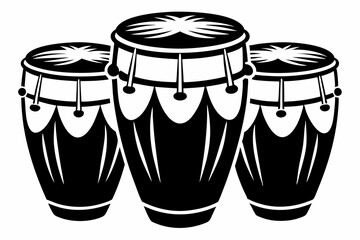 congas line art silhouette vector illustration